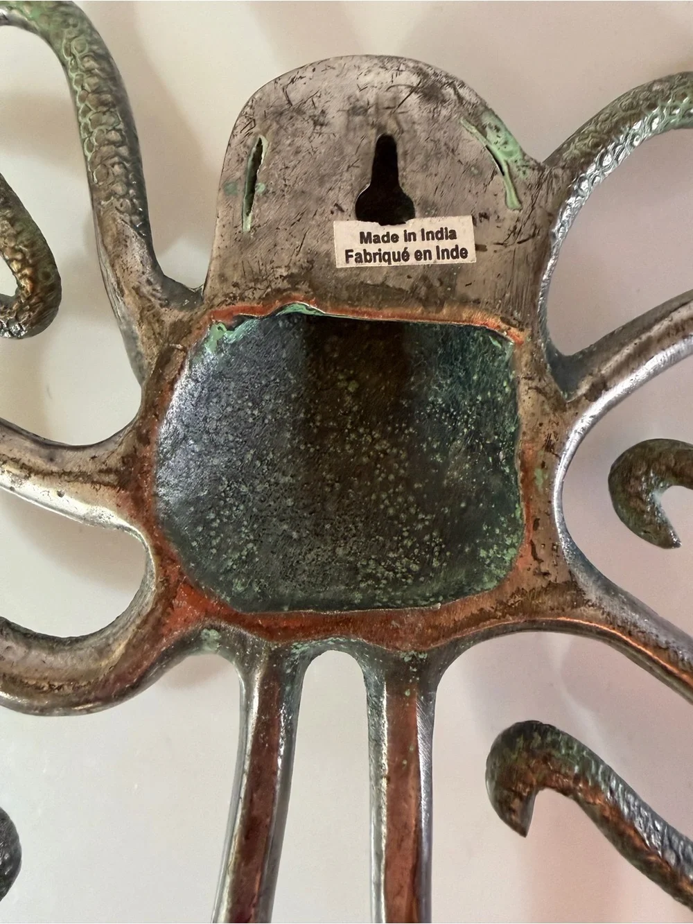 Original Anthropologie Octopus Wall Hook in heavy metal made in India from 2012
